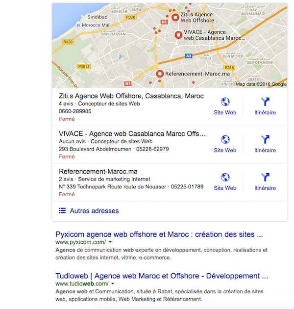 recherche agence web Google.co.ma Maroc