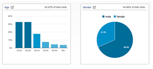 statistiques Google Analytics par age et sexe